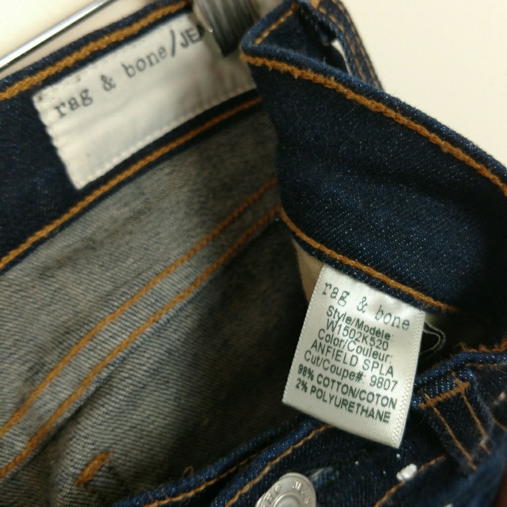 rag & bone skinny jeans mid rise paint splatter 26 - Picture 7 of 7